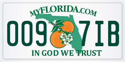FL license plate 0097IB