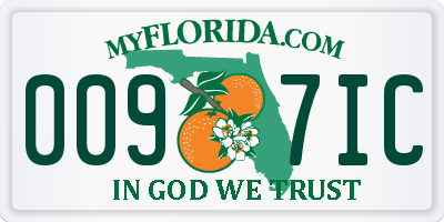 FL license plate 0097IC