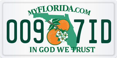 FL license plate 0097ID