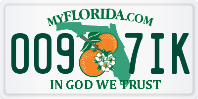FL license plate 0097IK