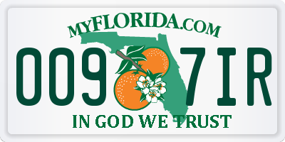 FL license plate 0097IR