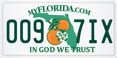 FL license plate 0097IX