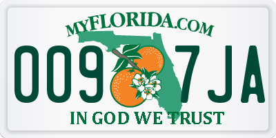 FL license plate 0097JA