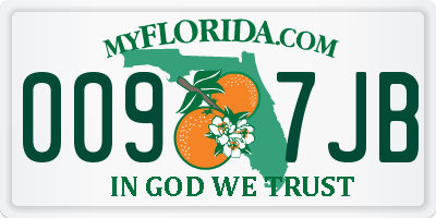FL license plate 0097JB
