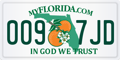 FL license plate 0097JD
