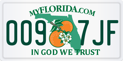 FL license plate 0097JF