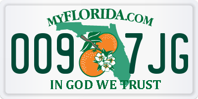 FL license plate 0097JG