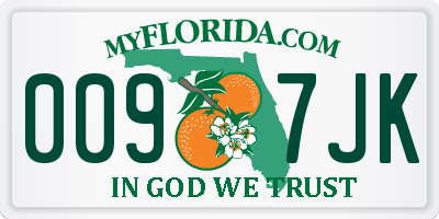 FL license plate 0097JK