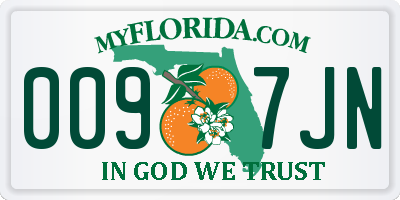 FL license plate 0097JN