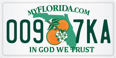 FL license plate 0097KA
