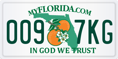 FL license plate 0097KG