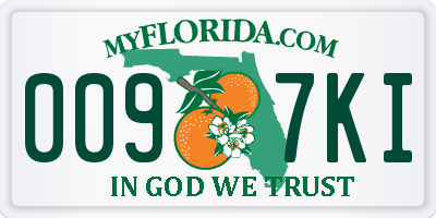 FL license plate 0097KI