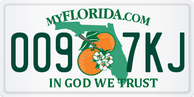 FL license plate 0097KJ