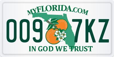 FL license plate 0097KZ