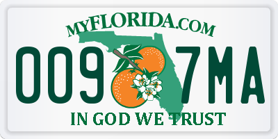 FL license plate 0097MA