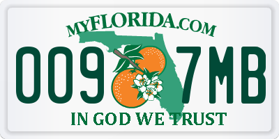 FL license plate 0097MB