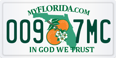 FL license plate 0097MC