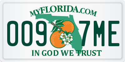 FL license plate 0097ME