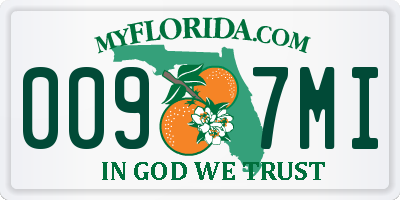 FL license plate 0097MI