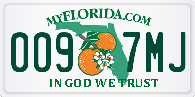 FL license plate 0097MJ
