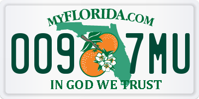 FL license plate 0097MU