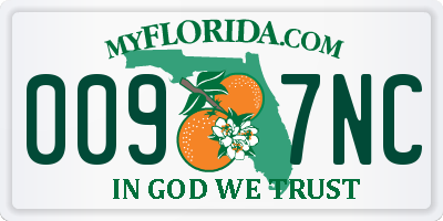 FL license plate 0097NC