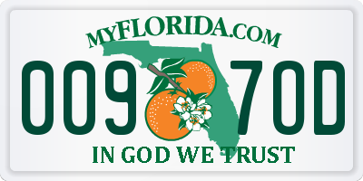 FL license plate 0097OD