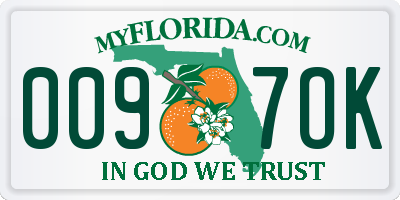 FL license plate 0097OK