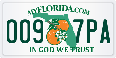 FL license plate 0097PA