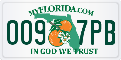 FL license plate 0097PB