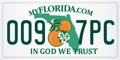 FL license plate 0097PC