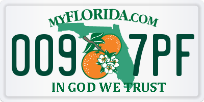 FL license plate 0097PF
