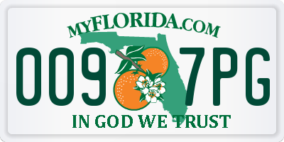 FL license plate 0097PG