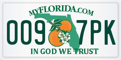 FL license plate 0097PK