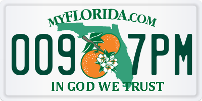 FL license plate 0097PM