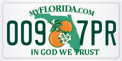 FL license plate 0097PR
