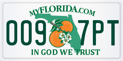 FL license plate 0097PT