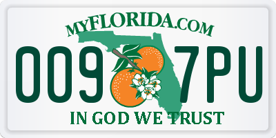 FL license plate 0097PU