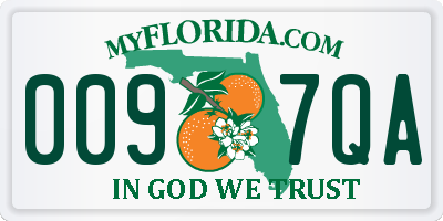 FL license plate 0097QA