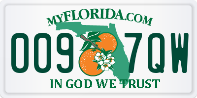 FL license plate 0097QW