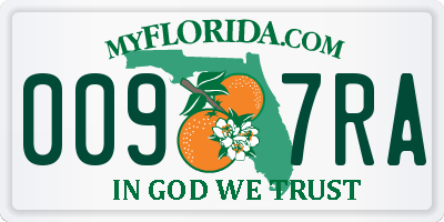 FL license plate 0097RA