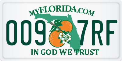 FL license plate 0097RF