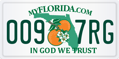 FL license plate 0097RG