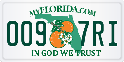 FL license plate 0097RI