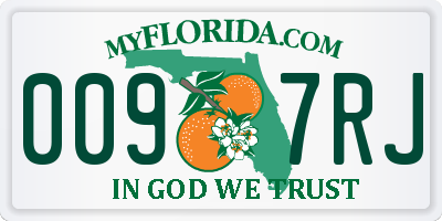 FL license plate 0097RJ