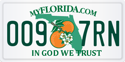 FL license plate 0097RN