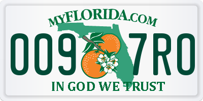 FL license plate 0097RO