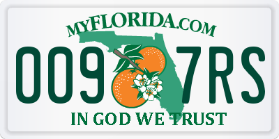 FL license plate 0097RS