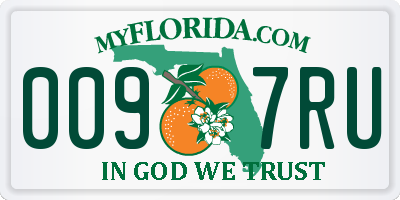 FL license plate 0097RU
