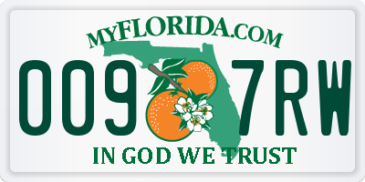 FL license plate 0097RW